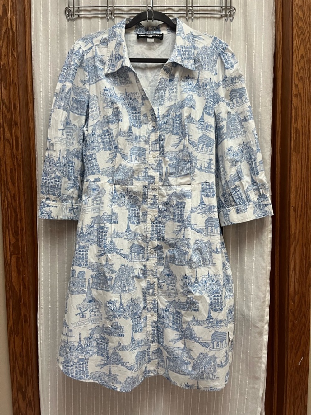 Karl Lagerfeld Paris Toile
Sketch Belted Shirt Dress Size 14 - Picture 5 of 15